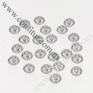 Разделители для бусин 5,5 мм бижутерный сплав тибетский стиль рондель платина, отв. 2,3 мм