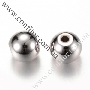 Бусины 4*3,5 мм Латунь разделители круглые платина, отв. 1,5 мм