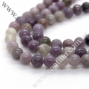 Бусины 8~8,5 мм Нефрит сиреневый натуральный камень круглые светло-сиреневые, отв. 1 мм