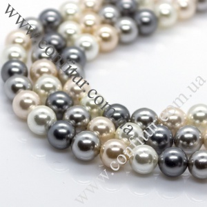 Бусины 8 мм Жемчуг перламутровый класс А круглые разноцветные, отв. 1 мм