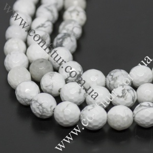 Бусины 8~8,5 мм Говлит натуральный камень граненые круглые серые, отв. 1 мм
