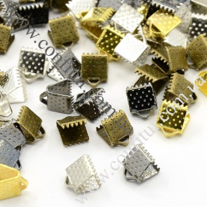 Концевики для лент 6*6 мм Металл микс цветов, отв. 2 мм