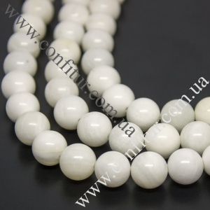 Бусины 10 мм Жемчуг перламутровый натуральный круглые белые, отв. 1 мм