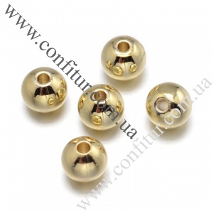 Бусины 3 мм Латунные эко разделители круглые золото, отв. 1 мм