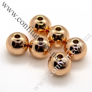 Бусины 8 мм Латунь эко разделители круглые розовое золото, отв. 2 мм