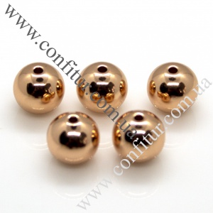 Бусины 10 мм Латунь эко разделители круглые розовое золото, отв. 2 мм