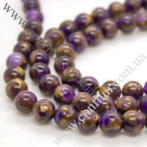 Бусины 8 мм Халцедон натуральный камень круглые фиолетовые, отв. 1 мм