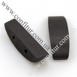 Коннектор 38*12*9 мм Дерево сегмент браслета черный, 2 отв. 3 мм