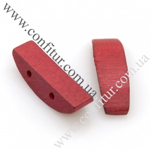 Коннектор 38*12*9 мм Дерево сегмент браслета красный, 2 отв. 3 мм