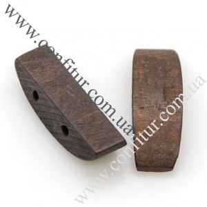 Коннектор 38*12*9 мм Дерево сегмент браслета коричневый, 2 отв. 3 мм