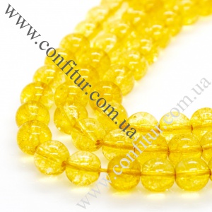 Бусины 8 мм Цитрин синтетический камень круглые желтые, отв. 1 мм