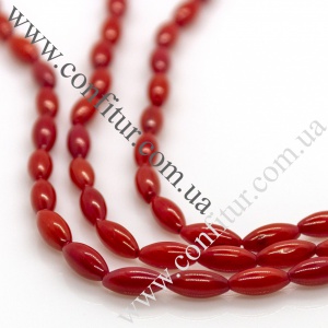 Бусины 7*3 мм Коралл натуральный камень рис красные, отв. 0,6 мм