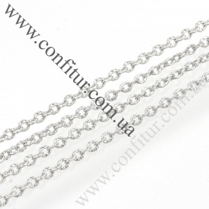 Цепь 2*1,5*0,5 мм Латунь бижутерная якорная несварная овальная платина