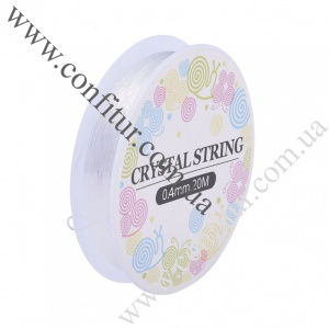 Силиконовая нить 0,4 мм эластичная для браслетов прозрачная, 20 м катушка