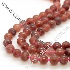 Бусины 8~8,5 мм Халцедон натуральный камень круглые темно-красные, отв. 1 мм