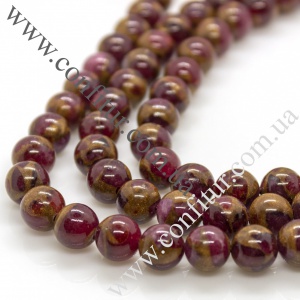 Бусины 8~8,5 мм Халцедон натуральный камень круглые красные, отв. 1 мм