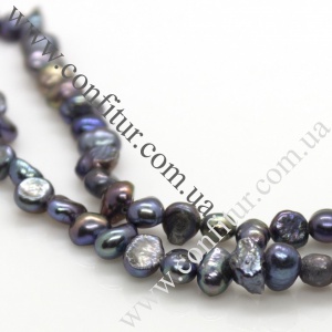 Бусины 5~7*4~5*3~4 мм Жемчуг пресноводный культивированный натуральный самородки черные, отв. 0,8 мм