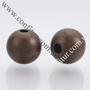 Бусины 8*7 мм Акриловые CCB-стиль круглые красная медь, отв. 2 мм