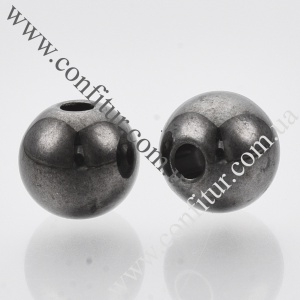 Бусины 8*7 мм Акриловые CCB-стиль круглые черненые, отв. 2 мм