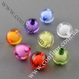 Бусины 10 мм Акрил бусина в бусине прозрачные круглые разноцветные отв. 2 мм