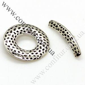 Застежка тогл 25*25 мм палочка 30*7 мм Сплав бижутерный тибетский стиль античное серебро, отв. 2 мм