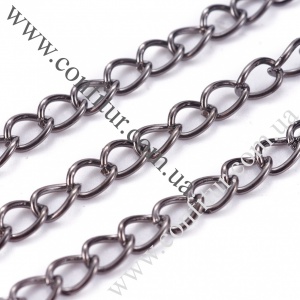 Цепь 6*3*0,7 мм Железная несварная витая твист черненая