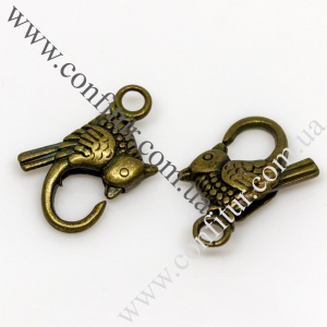 Застежка 22*14 мм карабин-лобстер сплав тибетский стиль античная бронза, отв. 2 мм