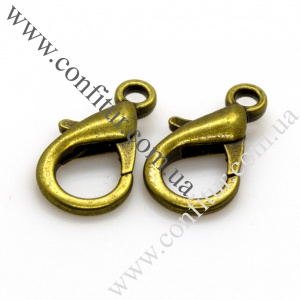 Застежка 21*11,5 мм карабин-лобстер сплав тибетский стиль античная бронза, отв. 3 мм
