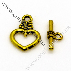 Застежка тогл 20*13 мм палочка 17*7 мм Сплав бижутерный тибетский стиль античное золото, отв. 2 мм