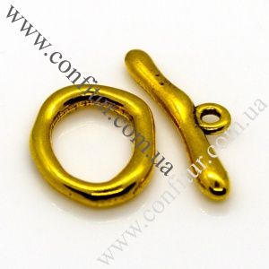 Застежка тогл 21,5*16*3 мм палочка 29*19 мм Сплав бижутерный тибетский стиль античное золото, отв. 2 мм