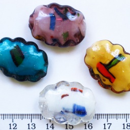 Бусины 30*21*10 мм стеклянные, lampwork, непрозрачные, разноцветные, отв. 1,5 мм