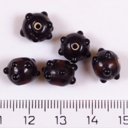 Бусины 9 мм стеклянные, непрозрачные, lampwork, круглые, отв. 1 мм